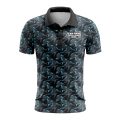 Custom Fully Sublimated Tactical Pattern Blue Gray Black Performance Polo Shirt 9754