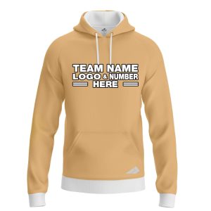 Custom Fully Sublimated Solid C5 Pattern Pale Gold Performance Sports Pullover Hoodie 09788