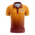 Custom Fully Sublimated Bold Pattern Orange Red Performance Polo Shirt 9799
