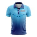 Custom Fully Sublimated Bold  Pattern Blue Performance Polo Shirt 9806