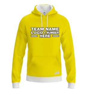 Custom Fully Sublimated Solid DD Pattern Yellow Performance Sports Pullover Hoodie 09836