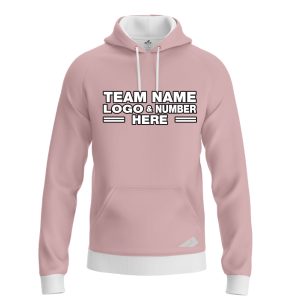 Custom Fully Sublimated Solid E12 Pattern Nude Pink Performance Sports Pullover Hoodie 09840