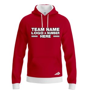 Custom Fully Sublimated Solid E2 Pattern Raspberry  Red Performance Sports Pullover Hoodie 09842