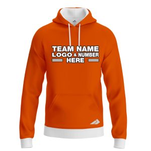 Custom Fully Sublimated Solid JJ Pattern Orange Performance Sports Pullover Hoodie 09865