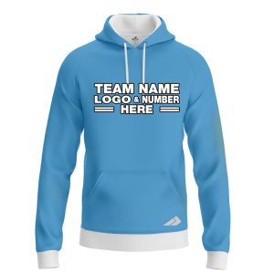 Custom Fully Sublimated Solid I13 Pattern Baby Blue Performance Sports Pullover Hoodie 09871