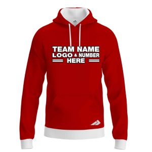 Custom Fully Sublimated Solid LL Pattern Red Performance Sports Pullover Hoodie 09881