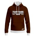 Custom Fully Sublimated Solid O33 Pattern Bistre Brown Performance Sports Pullover Hoodie 09893