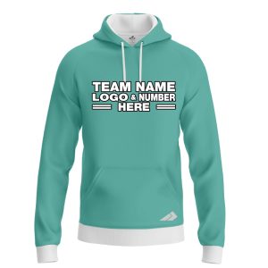 Custom Fully Sublimated Solid S36 Pattern Aqua Green Performance Sports Pullover Hoodie 09919