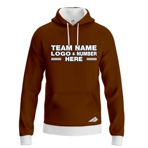Custom Fully Sublimated Solid W38 Pattern Brown Dark Performance Sports Pullover Hoodie 09929