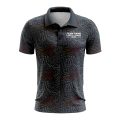 Custom Fully Sublimated Psychedelic Pattern Black Red Yellow Performance Polo Shirt 9940