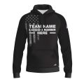 Custom Fully Sublimated USA FLAG Solid Pattern Black Performance Sports Pullover Hoodie 09985