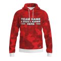 Custom Fully Sublimated USA FLAG Camo Two Pattern Red Performance Sports Pullover Hoodie 09999