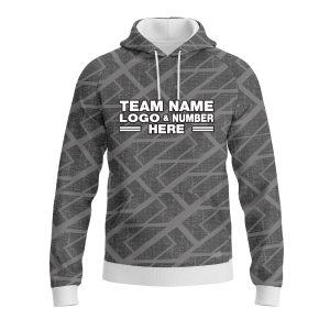 Custom Fully Sublimated BTX Logo Pattern Gray Performance Sports Pullover Hoodie 10011