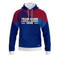 Custom Fully Sublimated Crossover Pattern Blue Red Performance Sports Pullover Hoodie 10023