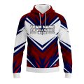 Custom Fully Sublimated BMX Extreme Pattern Black White Blue Red Performance Sports Pullover Hoodie 10033