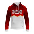 Custom Fully Sublimated Half Triangle Pattern Red White Performance Sports Pullover Hoodie 10035