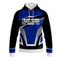 Custom Fully Sublimated BMX Freestyle Pattern Blue Black White Performance Sports Pullover Hoodie 10043