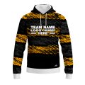Custom Fully Sublimated BMX Abstract Pattern Black Yellow Performance Sports Pullover Hoodie 10045
