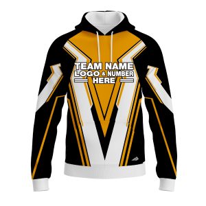 Custom Fully Sublimated BMX Extreme Pattern Black White Yellow Performance Sports Pullover Hoodie 10061
