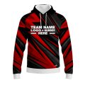 Custom Fully Sublimated High Energy Pattern Two Red Performance Sports Pullover Hoodie 10063