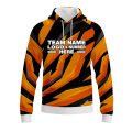 Custom Fully Sublimated Firebird Pattern Black Orange Performance Sports Pullover Hoodie 10071