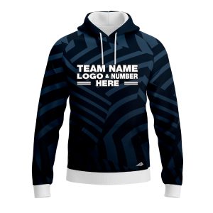 Custom Fully Sublimated Cross Stripes Pattern Dark Blue Performance Sports Pullover Hoodie 10073