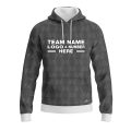 Custom Fully Sublimated Faded Geometric Triangles Pattern Gray Performance Sports Pullover Hoodie 10081