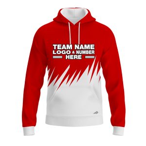 Custom Fully Sublimated Grass Pattern Red Performance Sports Pullover Hoodie 10097