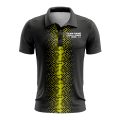 Custom Fully Sublimated Pixel Stripe Pattern Black Yellow Performance Polo Shirt 10117