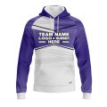 Custom Fully Sublimated Black Line Pattern Berry White Performance Sports Pullover Hoodie 10128