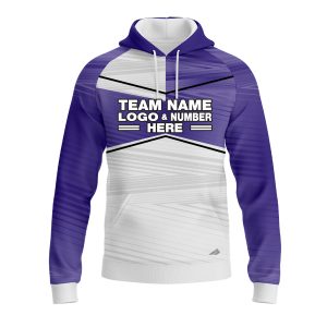 Custom Fully Sublimated Black Line Pattern Berry White Performance Sports Pullover Hoodie 10128