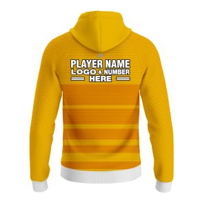 Custom Fully Sublimated Horizontal Stripes Pattern Yellow Performance Sports Pullover Hoodie 10137
