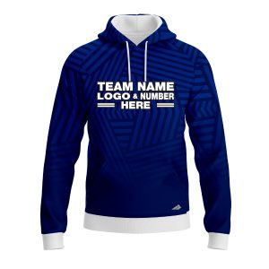Custom Fully Sublimated Intersecting Pattern Blue Performance Sports Pullover Hoodie 10152