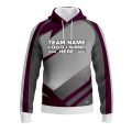 Custom Fully Sublimated Modern Pattern Violet Gray Performance Sports Pullover Hoodie 10162