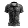 Custom Fully Sublimated Monochrome Maze Pattern Black Performance Polo Shirt 10178