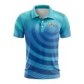 Custom Fully Sublimated Spiral Pattern Blues Performance Polo Shirt 10192