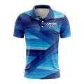 Custom Fully Sublimated Wrapped Lines Pattern Blues Performance Polo Shirt 10206