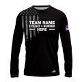 Custom Fully Sublimated USA FLAG Solid Pattern Black Performance Long Sleeves 10255