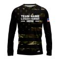 Custom Fully Sublimated USA FLAG Camo Pattern Black Performance Long Sleeves 10267