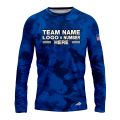 Custom Fully Sublimated USA FLAG Camo Three Pattern Blue Performance Long Sleeves 10351