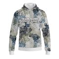 Custom Fully Sublimated Brushes Pattern Blue White Performance Sports Pullover Hoodie 10459