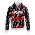 Custom Fully Sublimated Ripped Pattern Black Pink Red Performance Sports Pullover Hoodie 10455