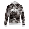 Custom Fully Sublimated Brushes Pattern Black White Performance Sports Pullover Hoodie 10463
