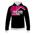 Custom Fully Sublimated Puzzle Pattern Pink Black Performance Sports Pullover Hoodie 10471