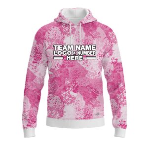 Custom Fully Sublimated Brushes Pattern Pink White Performance Sports Pullover Hoodie 10467