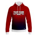 Custom Fully Sublimated Bold  Pattern Red Blue Performance Sports Pullover Hoodie 10483