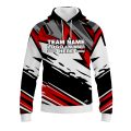 Custom Fully Sublimated Energetic Pattern Black Gray Red Performance Sports Pullover Hoodie 10519