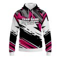 Custom Fully Sublimated Energetic Pattern Black Gray Pink Performance Sports Pullover Hoodie 10523