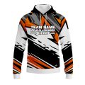 Custom Fully Sublimated Energetic Pattern Black Gray Orange Performance Sports Pullover Hoodie 10521