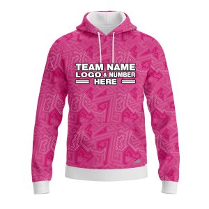 Custom Fully Sublimated Psychedelic Pattern Pink Performance Sports Pullover Hoodie 10549